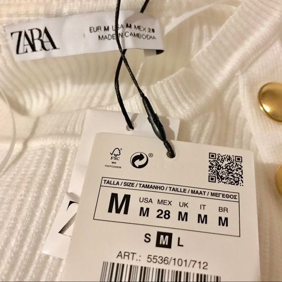 New zara 2019 gold button puff sleeve sweater - Picture 7 of 7